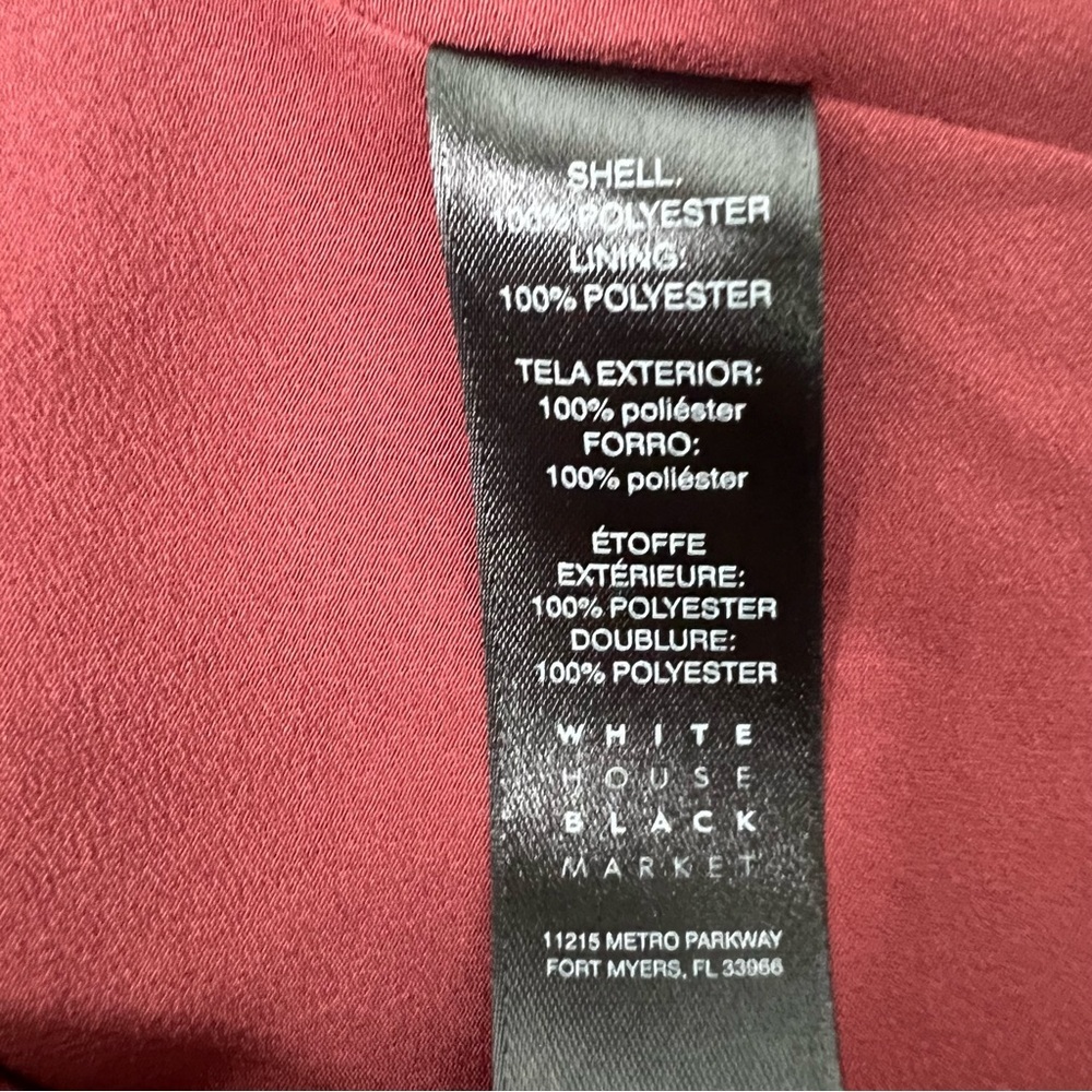 White House Black Market Women Pullover Summer Top Sz Medium Maroon Color Lined - Picture 5 of 9